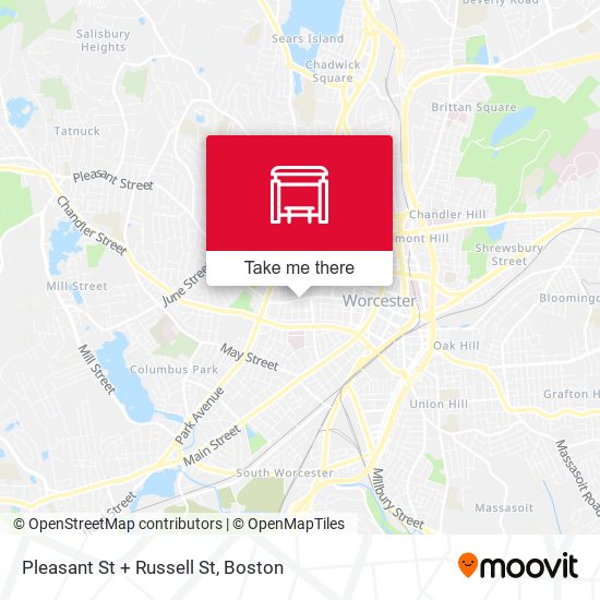 Pleasant St + Russell St map