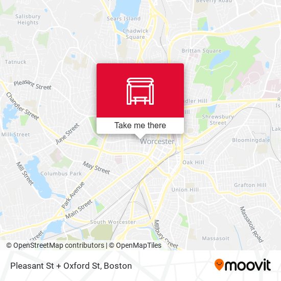 Mapa de Pleasant St + Oxford St