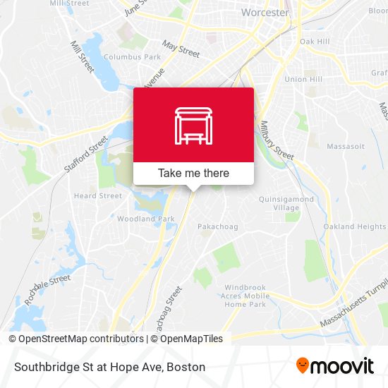 Southbridge St at Hope Ave map