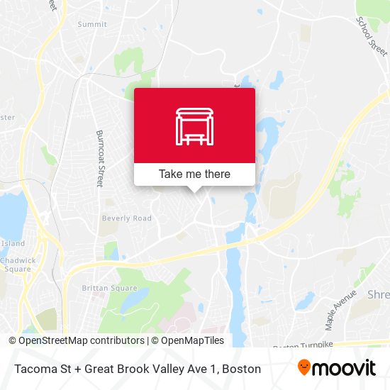 Tacoma St + Great Brook Valley Ave 1 map