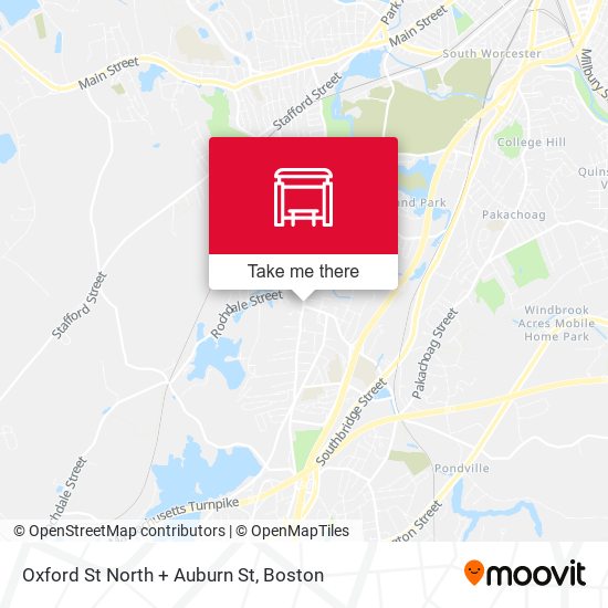 Oxford St North + Auburn St map