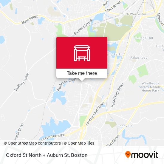 Oxford St North + Auburn St map