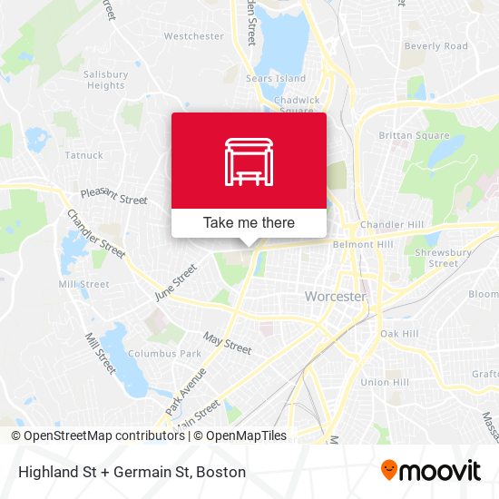 Highland St + Germain St map