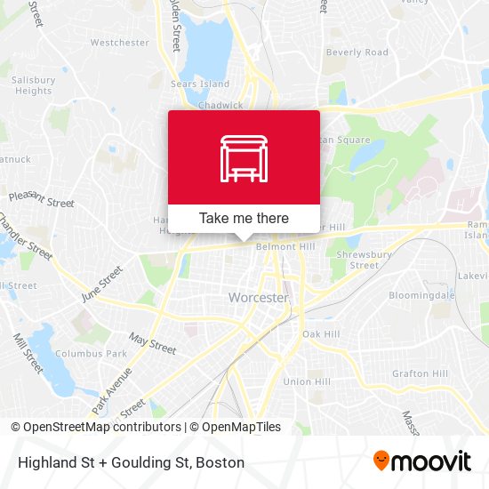 Highland St + Goulding St map