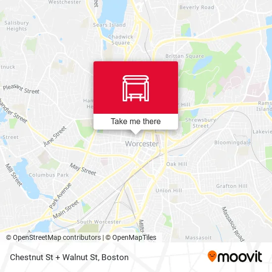 Chestnut St + Walnut St map