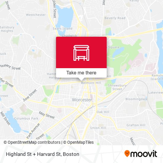 Highland St + Harvard St map