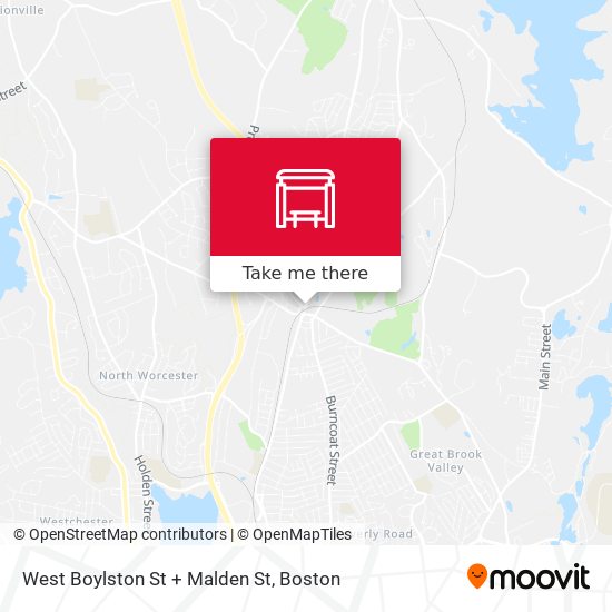 West Boylston St + Malden St map