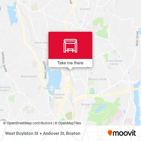 West Boylston St + Andover St map