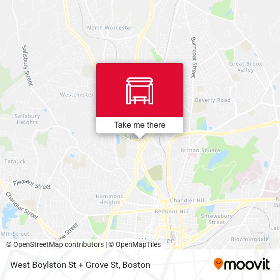 West Boylston St + Grove St map