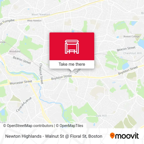 Newton Highlands - Walnut St @ Floral St map