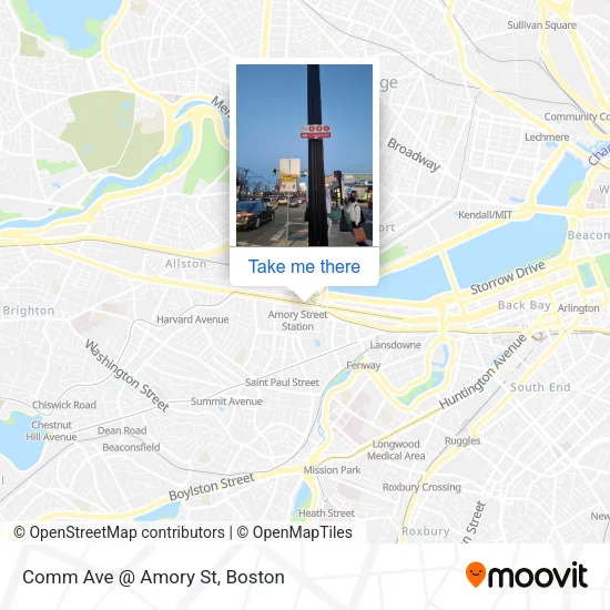 Comm Ave @ Amory St map