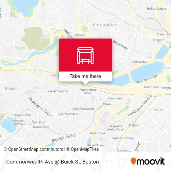 Commonwealth Ave @ Buick St map