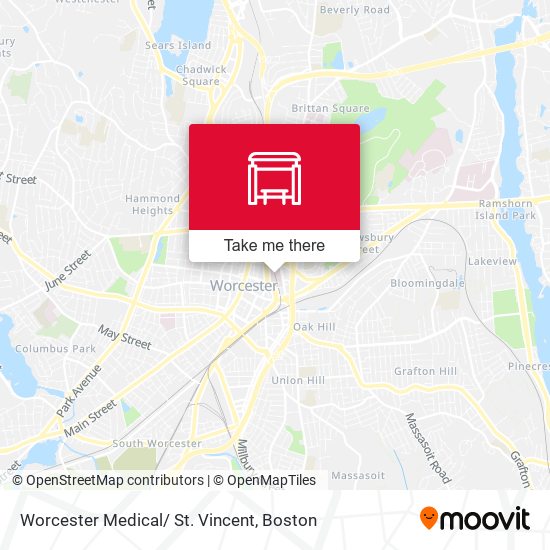 Mapa de Worcester Medical/ St. Vincent