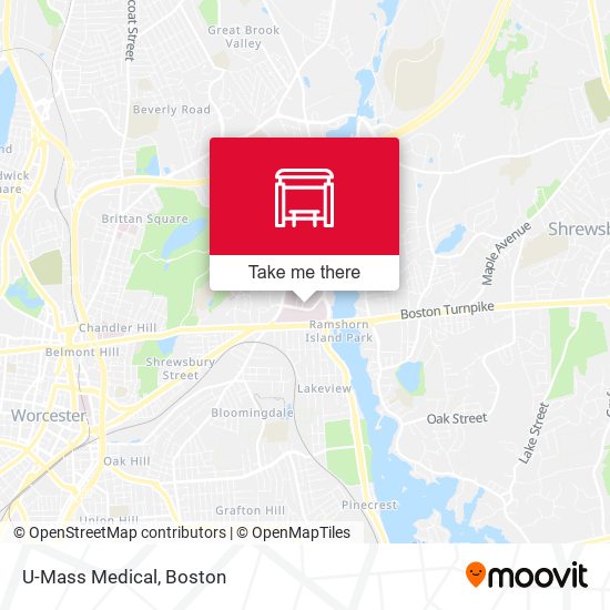 U-Mass Medical map