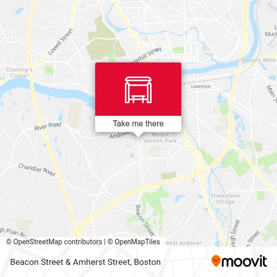 Beacon Street & Amherst Street map