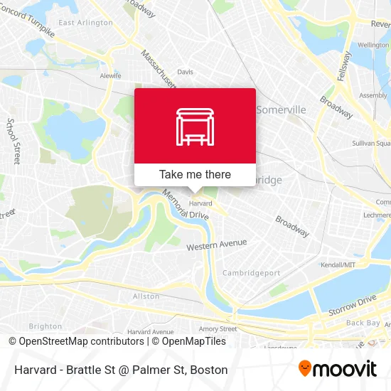 Mapa de Harvard - Brattle St @ Palmer St