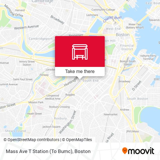 Mapa de Mass Ave T Station (To Bumc)