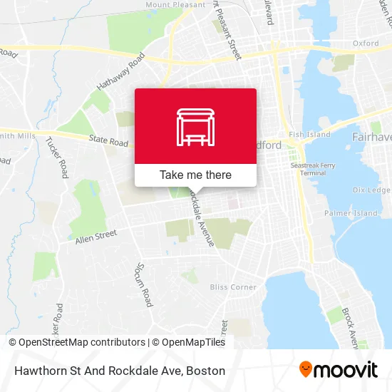 Hawthorn St And Rockdale Ave map