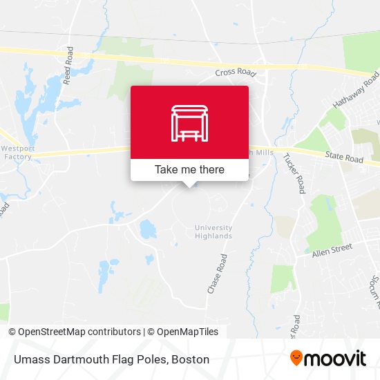 Umass Dartmouth Flag Poles map