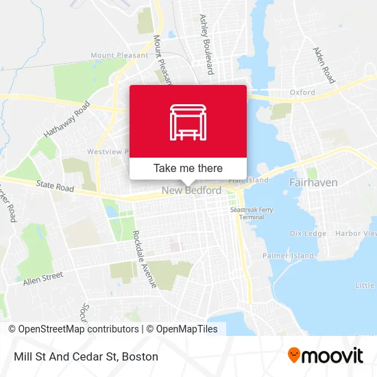 Mill St And Cedar St map