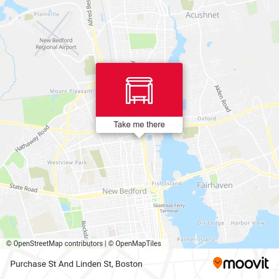 Purchase St And Linden St map