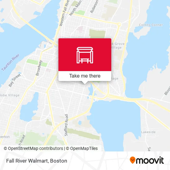 Fall River Walmart map