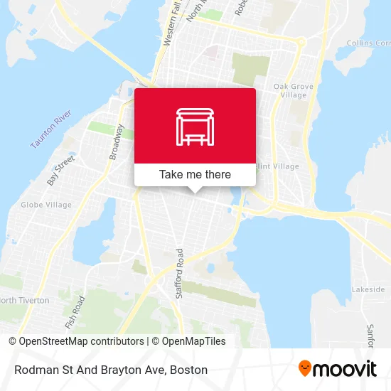 Rodman St And Brayton Ave map