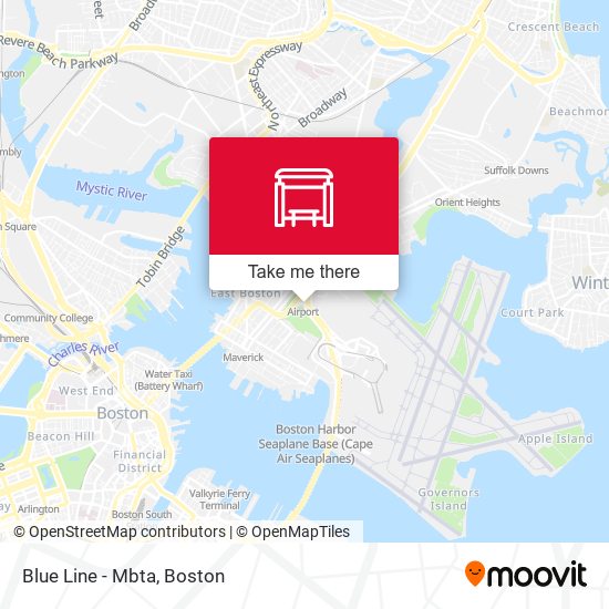 Mapa de Blue Line - Mbta