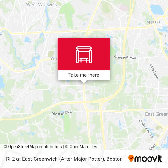 Ri-2 at East Greenwich (After Major Potter) map