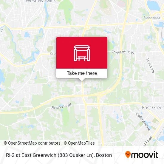 Ri-2 at East Greenwich (883 Quaker Ln) map