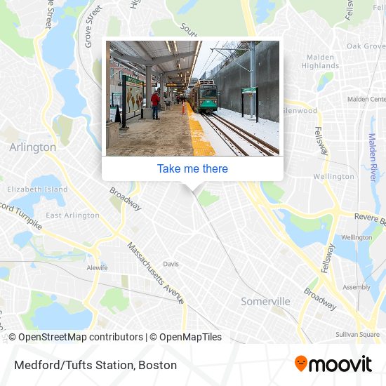 Medford/Tufts Station map