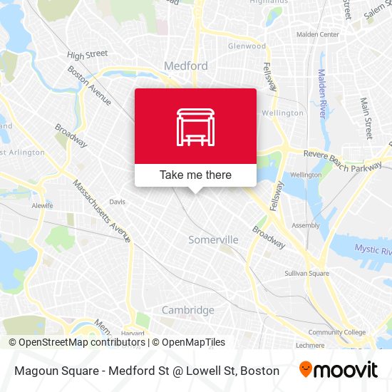 Mapa de Magoun Square - Medford St @ Lowell St