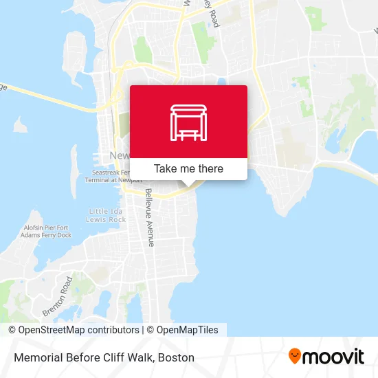 Memorial Before Cliff Walk map