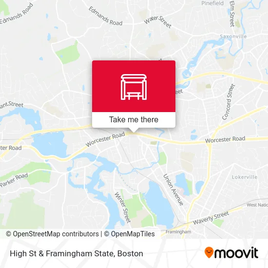 High St & Framingham State map