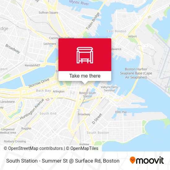 Mapa de South Station - Summer St @ Surface Rd