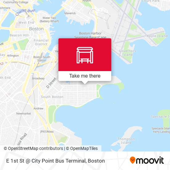 Mapa de E 1st St @ City Point Bus Terminal