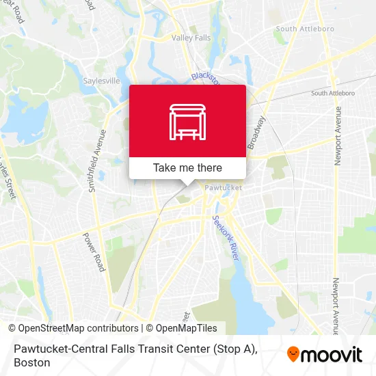 Pawtucket-Central Falls Transit Center (Stop A) map