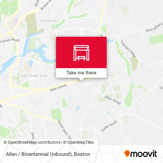 Allen / Bicentennial (Inbound) map