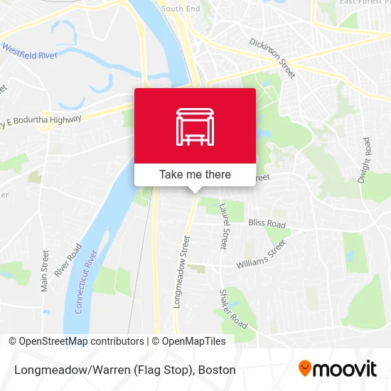 Longmeadow/Warren (Flag Stop) map