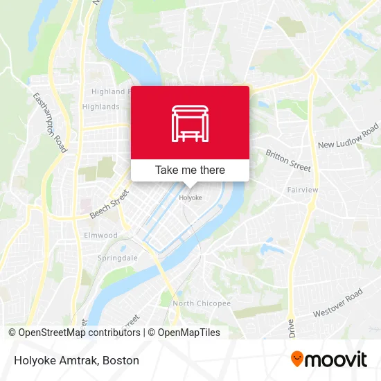 Holyoke Amtrak map