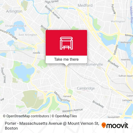 Mapa de Porter - Massachusetts Avenue @ Mount Vernon St