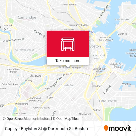 Mapa de Copley - Boylston St @ Dartmouth St