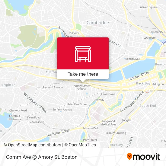 Comm Ave @ Amory St map