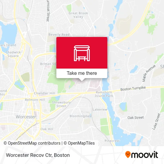Worcester Recov Ctr map