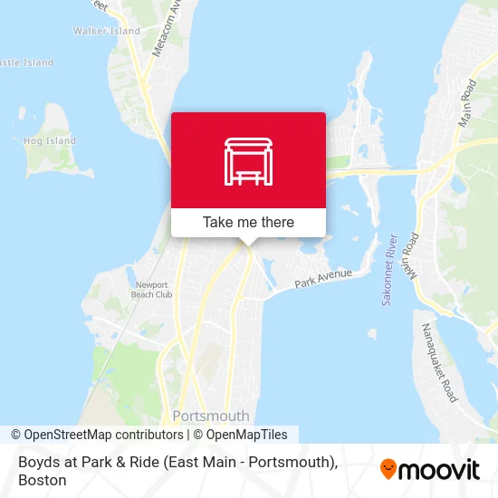 Boyds at Park & Ride (East Main - Portsmouth) map