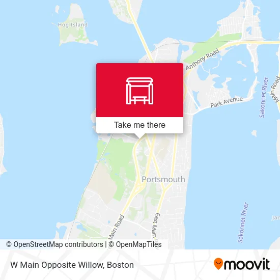 W Main Opposite Willow map