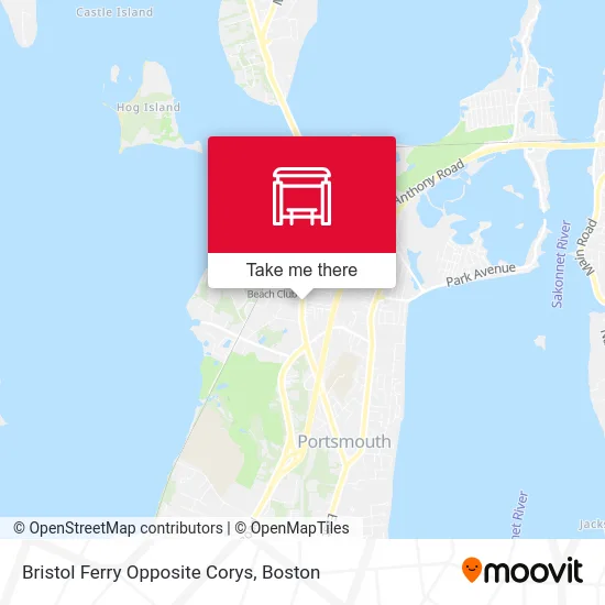 Bristol Ferry Opposite Corys map