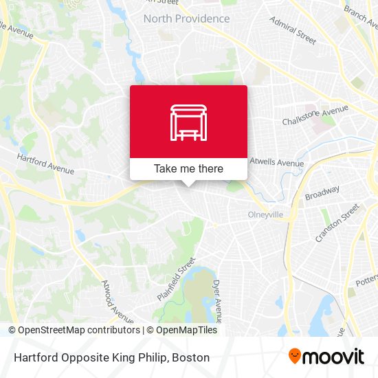 Hartford Opposite King Philip map