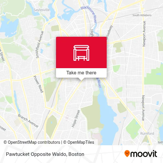 Pawtucket Opposite Waldo map