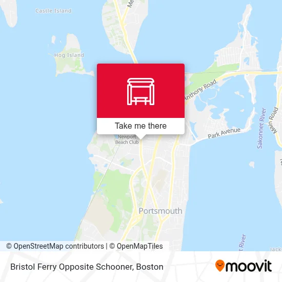 Bristol Ferry Opposite Schooner map